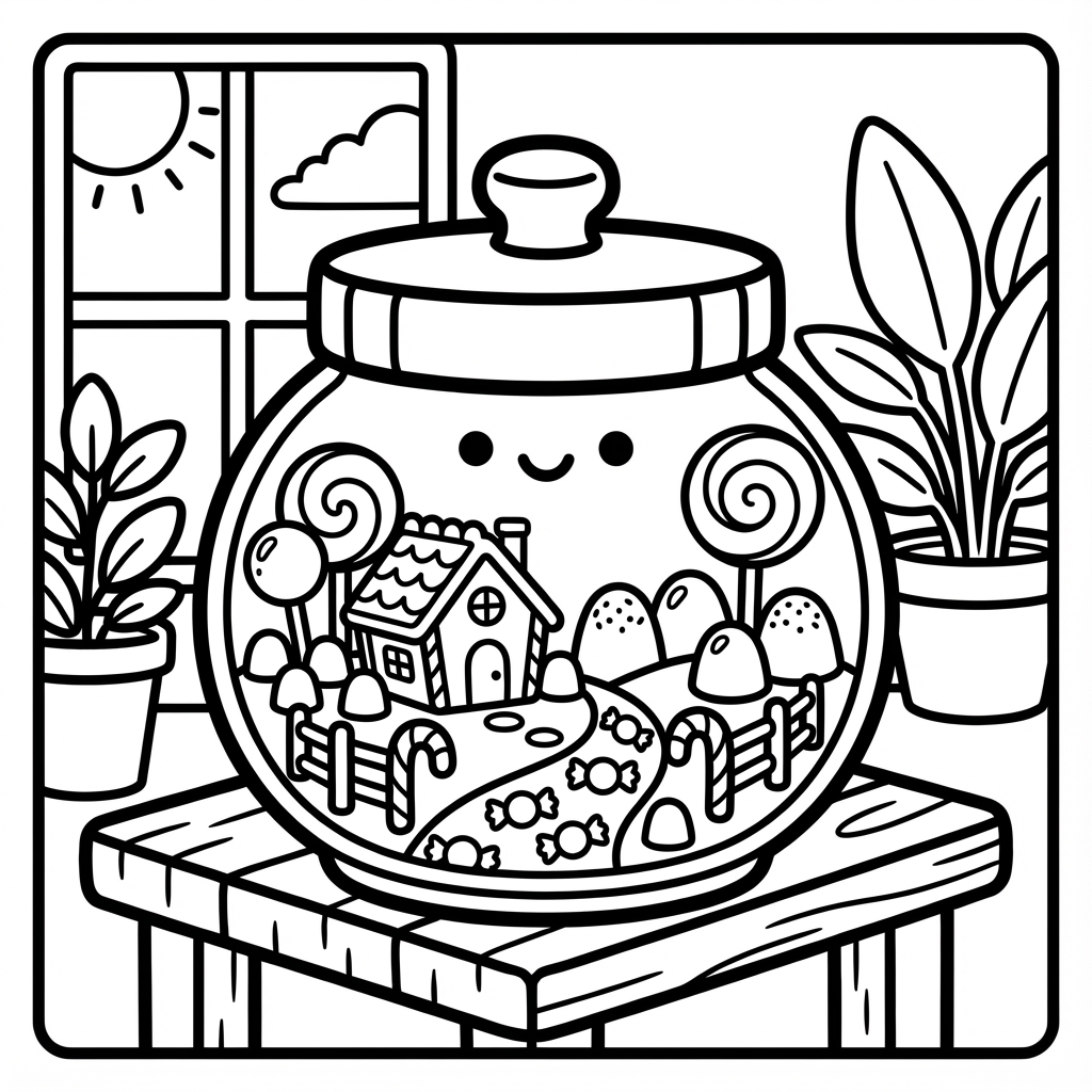 Healthy fruit smoothie blender, designed for chunky line art coloring.